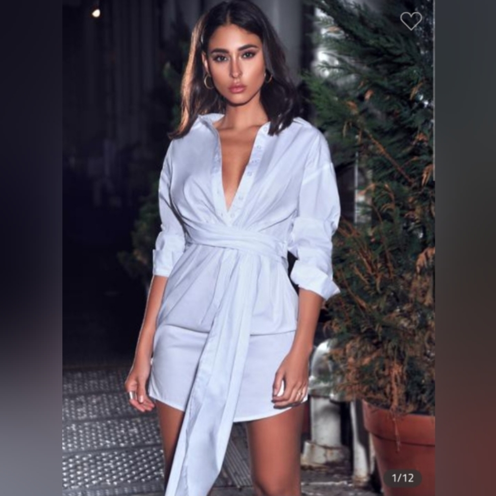Waist drape shirt dress by Miss Circle